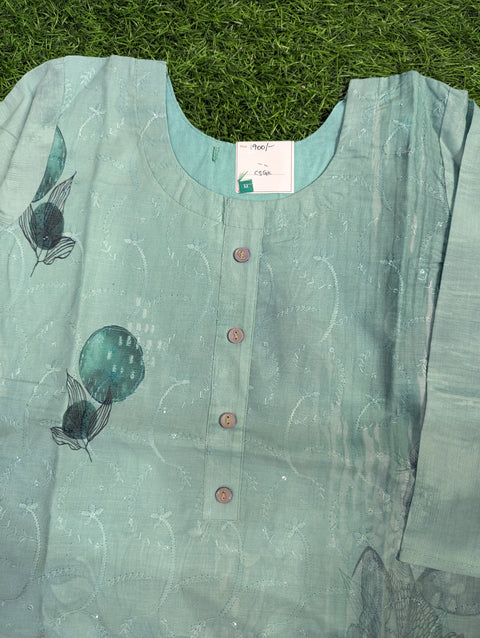 Cotton Printed Kurthi | Sea Blue Print (81)