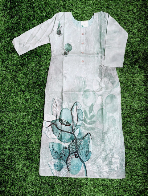 Cotton Printed Kurthi | Sea Blue Print (81)