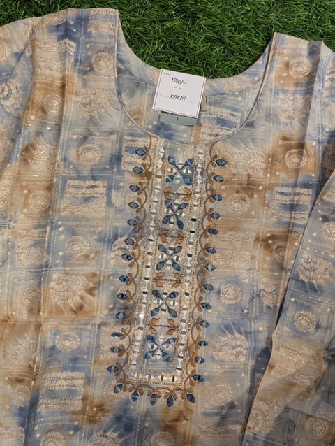 Premium Cotton Printed Kurti | Blue beige print (85)