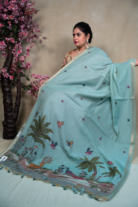 Cotton Kora Paithani