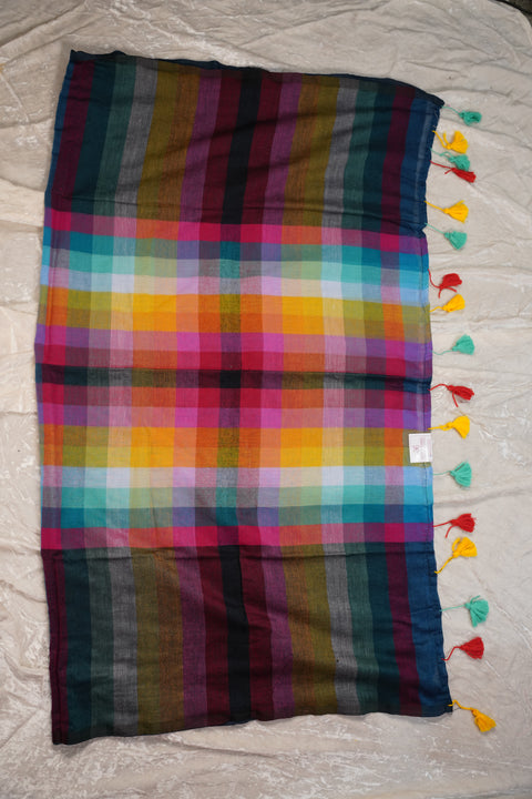 MUL COTTON BLUE SAREE