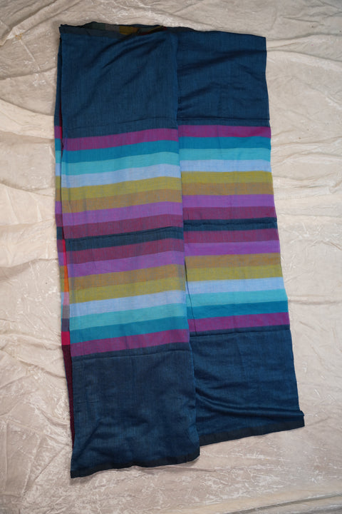 MUL COTTON BLUE SAREE