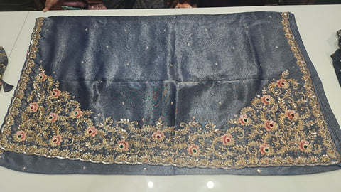Cocktail Saree Gray