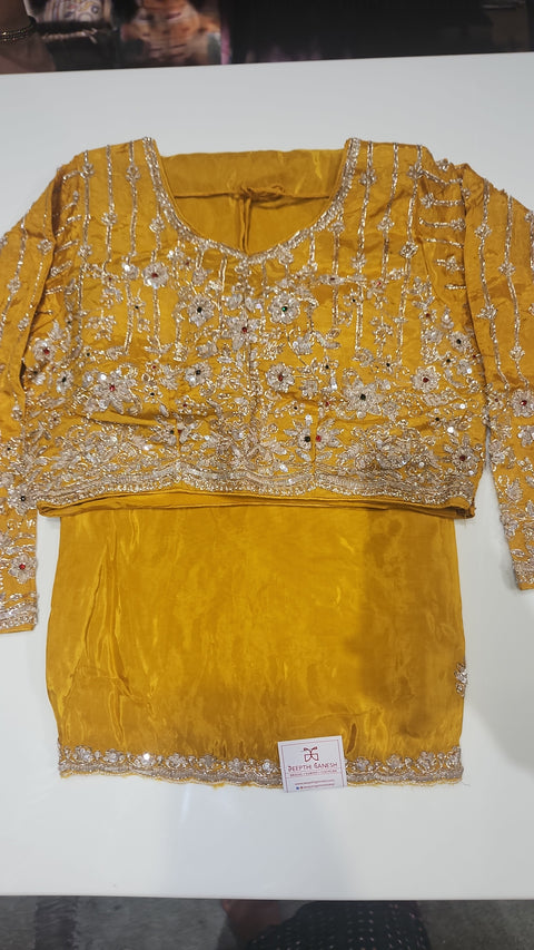 Cocktail Saree Yellow 1