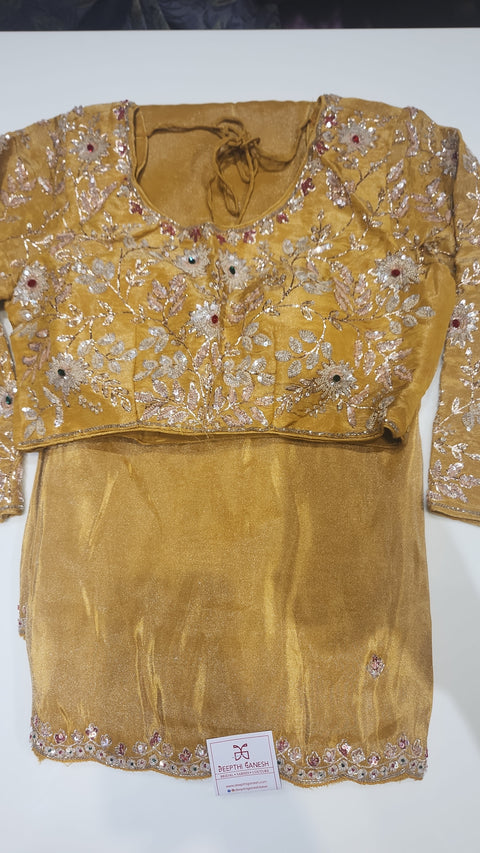 Cocktail Saree Yellow 2