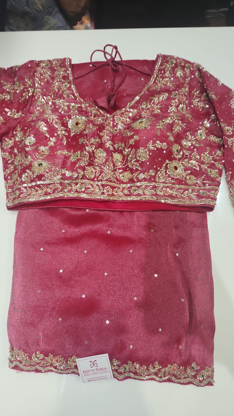 Cocktail Saree Red