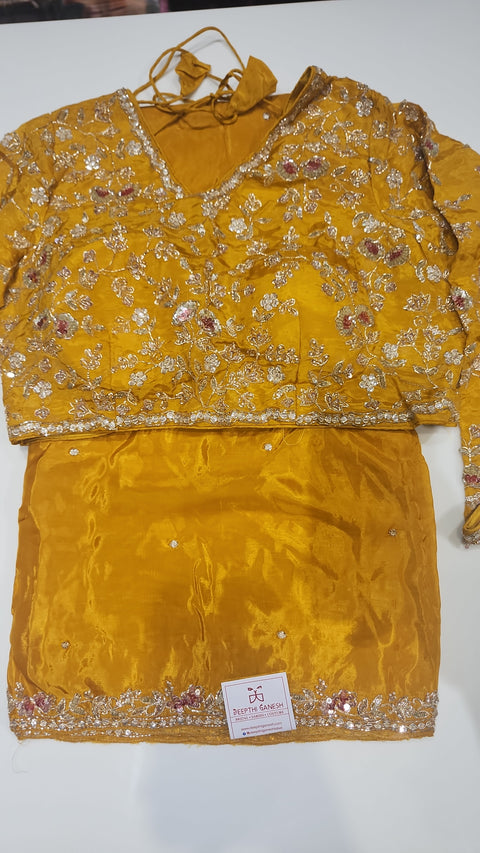 Cocktail Saree Custard yellow