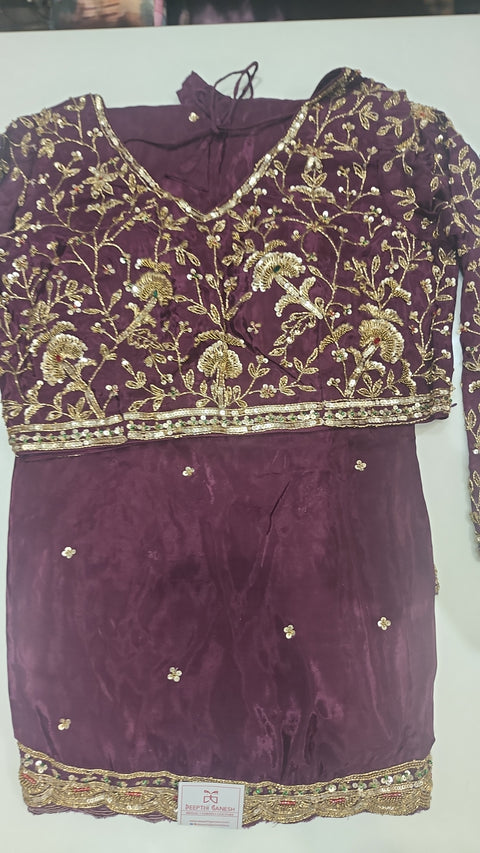 Cocktail Saree Dark maroon