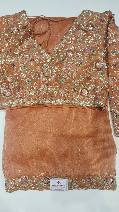 Cocktail Saree Orange