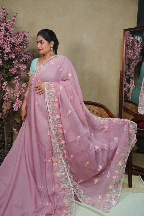 Fancy Chinon Sarees