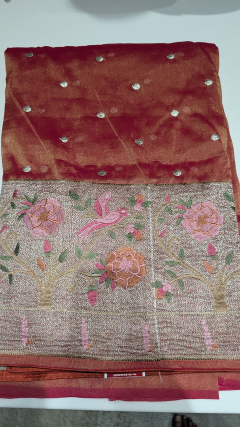 Pure Tissue Party Wear Sarees 2