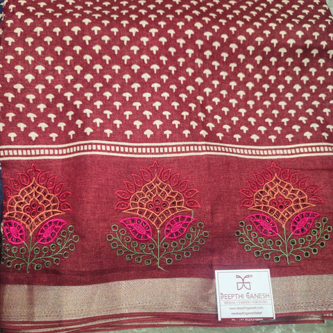 Tussar Sarees with Cutwork Embroidery