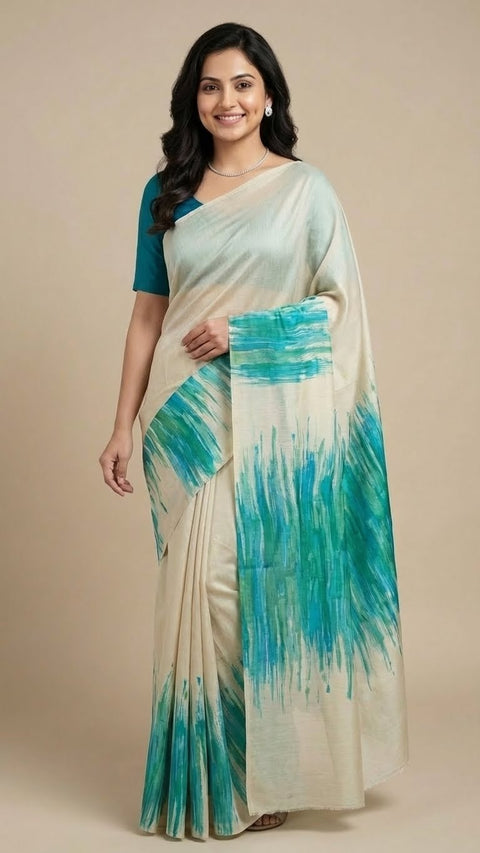 Satin Print Sarees