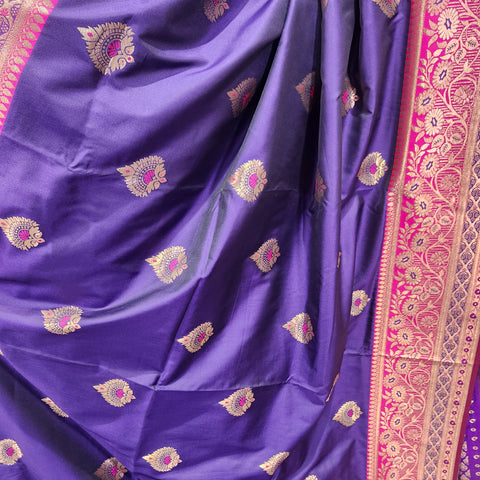 Vintage maroon banarasi saree