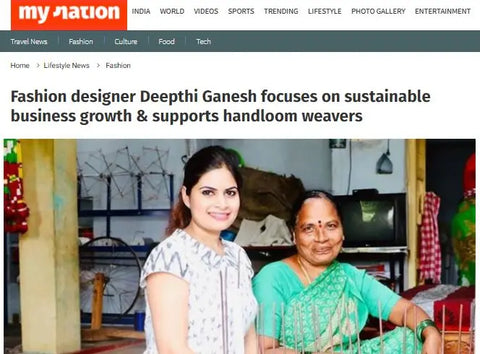 Fashion designer Deepthi Ganesh focuses on sustainable business growth & supports handloom weavers