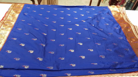 Fancy paithani blue saree