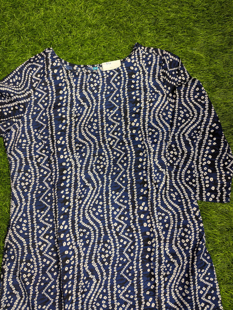 Crepe Printed Kurti | Blue (14)