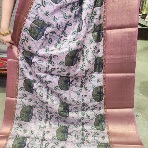 Coin grey digital printed kota saree