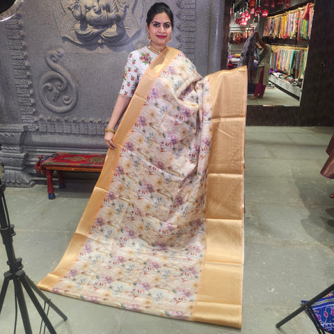 Breezy baige digital printed kota saree