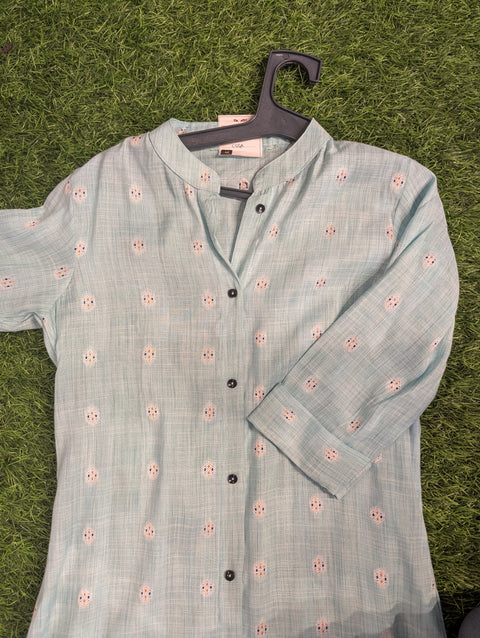Cotton Printed Kurthi | Light Blue (19)