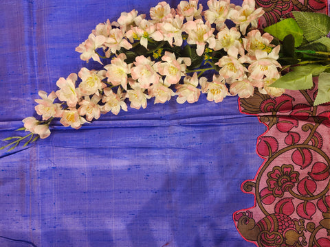 Kalamkari rasilk applique work saree