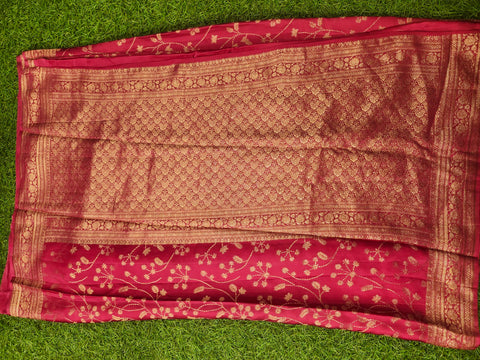 Pure Banaras Satin Pink Colour