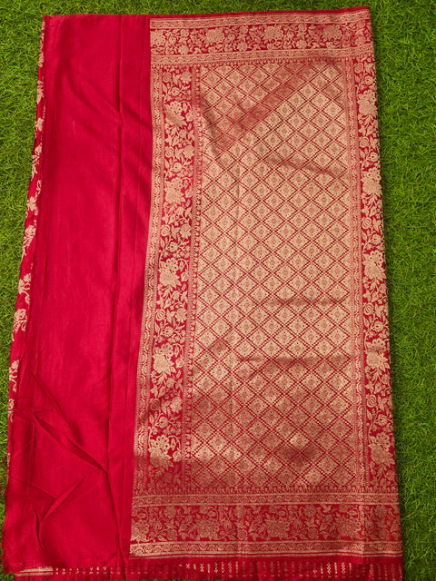 Pure Banaras  Satin  Pink Color