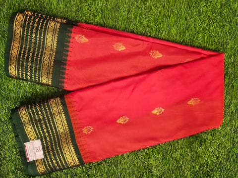 Saree –  Pink and Green  Semi Gadwal