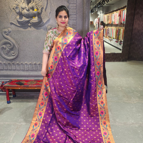 Fancy kanchi violet saree