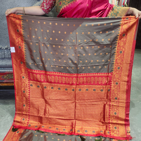 Fancy banaras sage green saree