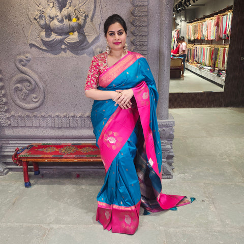 Fancy banaras blue saree