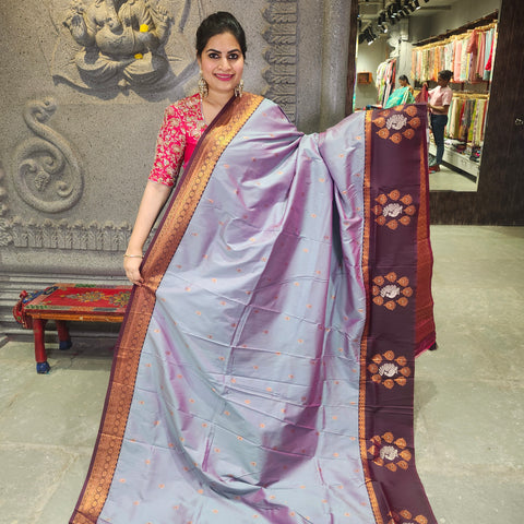 Fancy banaras Thistle purple saree