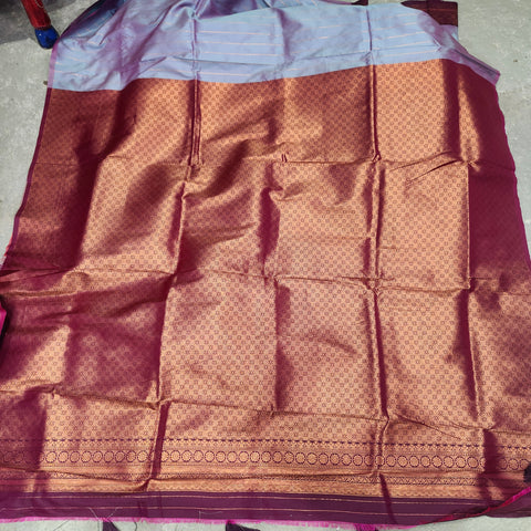 Fancy banaras Thistle purple saree