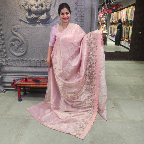 Crushed silk saree