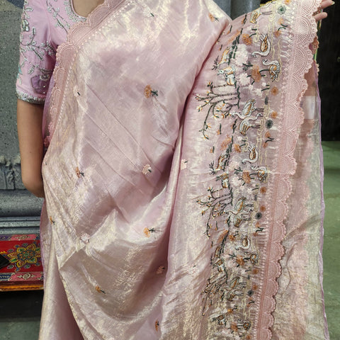 Crushed silk saree