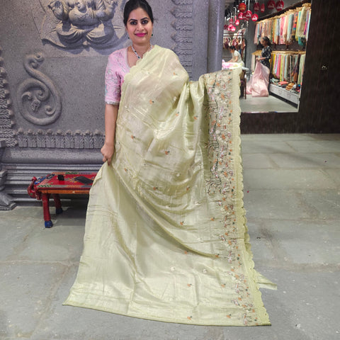 Crushed silk saree