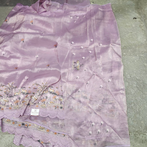 Crushed silk saree