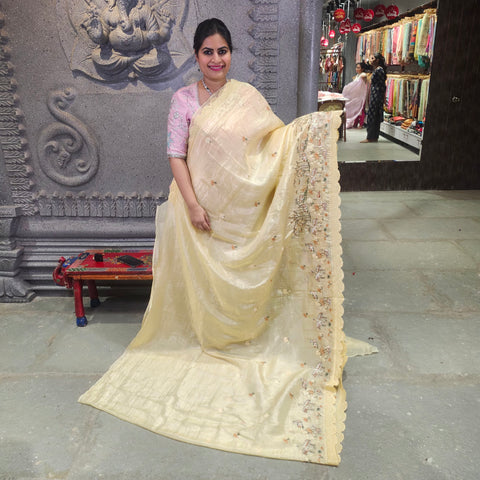 Crushed silk saree