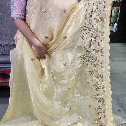 Crushed silk saree