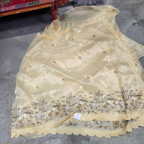 Crushed silk saree