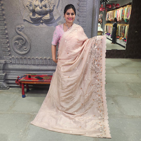 Crushed silk saree