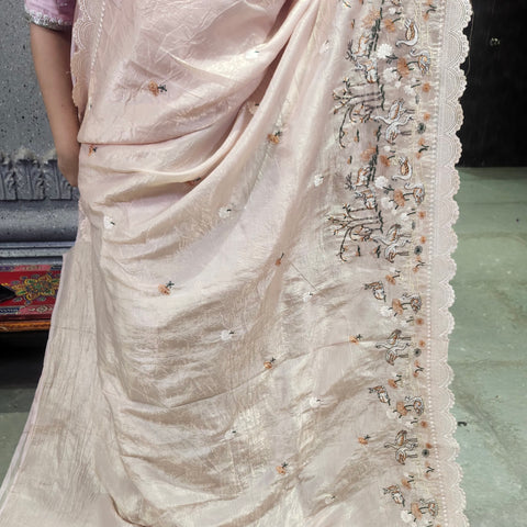 Crushed silk saree