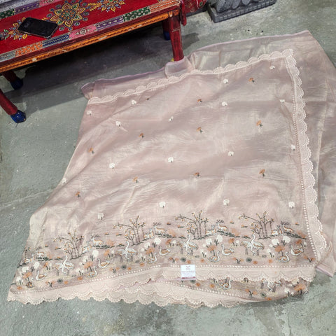 Crushed silk saree