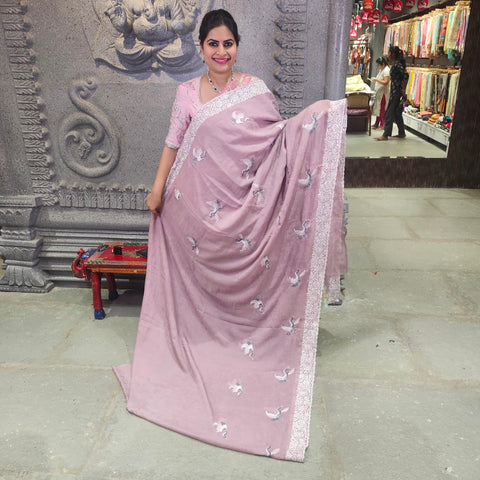 Crushed shiffon saree