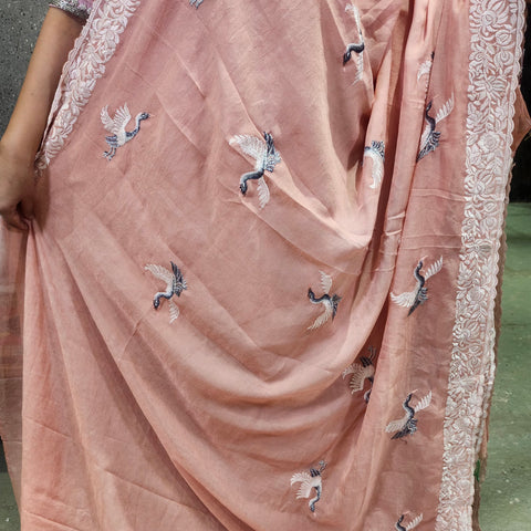 Crushed shiffon saree