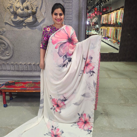 Crepe georgette saree