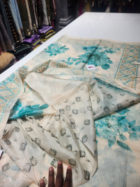 Cotton Kota Kutch Work Border Sarees