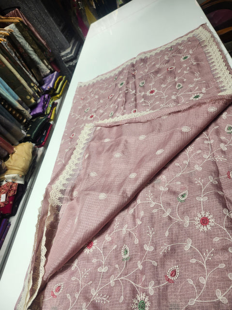 Cotton Kota Organza Lace Sarees