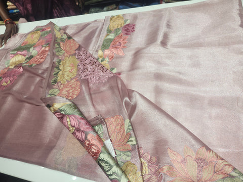 Pure Tissue Lotus Design Sarees