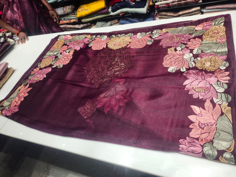 Pure Tissue Lotus Design Sarees